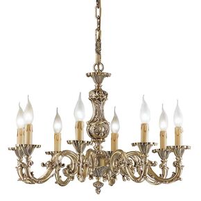 ΚΛΑΣΙΚΆ ΦΩΤΙΣΤΙΚΆ < ΙΤΑΛΙΚΆ POSSONI >   ANTIQUE BRASS FINISH CHANDELIER FINISH  008    8XMAX42W E14 - ΚΡΕΜΑΣΤΆ ΦΩΤΙΣΤΙΚΆ