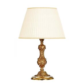 CLASSIC LAMPS < ITALIAN POSSONI > TABLE LAMPS >FRENCH GOLD FINISH TABLE LAMP WITH PLEATED SILK SHADE - ΕΠΙΤΡΑΠΈΖΙΑ ΦΩΤΙΣΤΙΚΆ