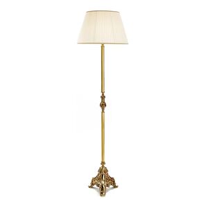 CLASSIC LAMPS < ITALIAN POSSONI > FLOOR LAMPS > FRENCH GOLD FLOOR LAMP WITH PLEATED SILK SHADE - ΦΩΤΙΣΤΙΚΆ ΔΑΠΈΔΟΥ