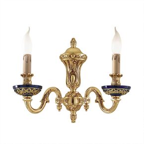ΚΛΑΣΙΚΆ ΦΩΤΙΣΤΙΚΆ < ΙΤΑΛΙΚΆ POSSONI >   SHADED GOLD PLATED FINISH WALL LIGHT WITH BLUE CRYSTAL FINISH  079    2XMAX42W E14 - ΤΟΊΧΟΥ ΦΩΤΙΣΤΙΚΆ 