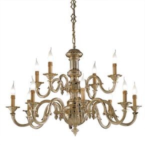 ΚΛΑΣΙΚΆ ΦΩΤΙΣΤΙΚΆ < ΙΤΑΛΙΚΆ POSSONI >   POLISH BRASS FINISH CHANDELIER FINISH  007    12XMAX42W E14 - ΚΡΕΜΑΣΤΆ ΦΩΤΙΣΤΙΚΆ