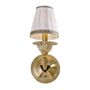 ΚΛΑΣΙΚΆ ΦΩΤΙΣΤΙΚΆ < ΙΤΑΛΙΚΆ POSSONI >   WALL LIGHT WITH CLEAR CRYSTAL WITH GOLD AND SILK SHADE FINISH  079-008    1XMAX42W E14 - ΤΟΊΧΟΥ ΦΩΤΙΣΤΙΚΆ 