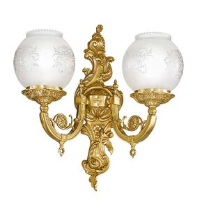 ΚΛΑΣΙΚΆ ΦΩΤΙΣΤΙΚΆ < ΙΤΑΛΙΚΆ POSSONI >   SATIN FRENCH GOLD FINISH WALL LIGHT WITH GLASS FINISH  041    2XMAX42W E14 - ΤΟΊΧΟΥ ΦΩΤΙΣΤΙΚΆ 