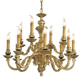 ΚΛΑΣΙΚΆ ΦΩΤΙΣΤΙΚΆ < ΙΤΑΛΙΚΆ POSSONI >   POLISH BRASS FINISH CHANDELIER FINISH  007    12XMAX42W E14 - ΚΡΕΜΑΣΤΆ ΦΩΤΙΣΤΙΚΆ