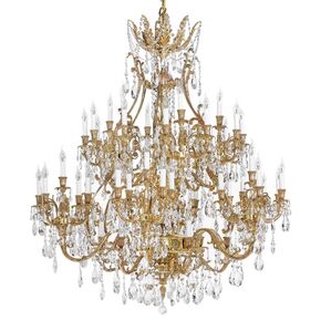 ΚΛΑΣΙΚΆ ΦΩΤΙΣΤΙΚΆ < ΙΤΑΛΙΚΆ POSSONI >   FRENCH GOLD CHANDELIER WITH PEAR SHAPE SCHOELER CRYSTAL FINISH  002    54XMAX42W E14 - ΚΡΕΜΑΣΤΆ ΦΩΤΙΣΤΙΚΆ