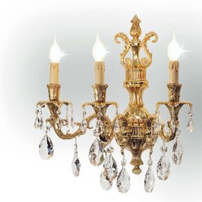 CLASSIC LIGHTING < ITALIAN POSSONI > WALL SCONCES >WALL LIGHT WITH PEAR SHAPE SCHOLER CRYSTAL - WALL LIGHTS