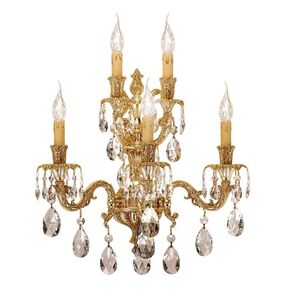 ΚΛΑΣΙΚΆ ΦΩΤΙΣΤΙΚΆ < ΙΤΑΛΙΚΆ POSSONI >   WALL LIGHT WITH PEAR SHAPE SCHOLER CRYSTAL FINISH  002    5XMAX42W E14 - ΤΟΊΧΟΥ ΦΩΤΙΣΤΙΚΆ 