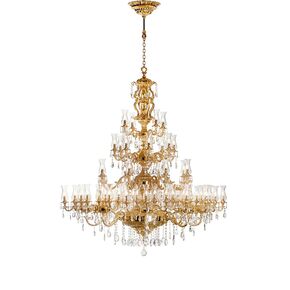 ΚΛΑΣΙΚΆ ΦΩΤΙΣΤΙΚΆ < ΙΤΑΛΙΚΆ POSSONI >   SANDED GOLD PLATED CHANDELIER WITH SCHOELER CRYSTAL WITH BOHEMIA GLASSES FINISH  094    60XMAX42W E14 - ΚΡΕΜΑΣΤΆ ΦΩΤΙΣΤΙΚΆ