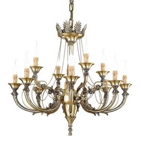 ΚΛΑΣΙΚΆ ΦΩΤΙΣΤΙΚΆ < ΙΤΑΛΙΚΆ POSSONI >   ANTIQUE BRASS FINISH CHANDELIER FINISH  008    12XMAX42W E14 - ΚΡΕΜΑΣΤΆ ΦΩΤΙΣΤΙΚΆ