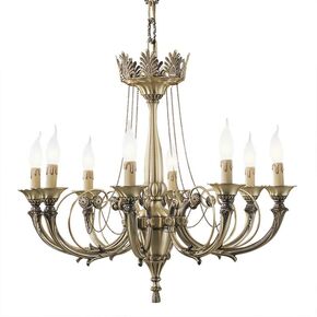 ΚΛΑΣΙΚΆ ΦΩΤΙΣΤΙΚΆ < ΙΤΑΛΙΚΆ POSSONI >   ANTIQUE BRASS FINISH CHANDELIER FINISH  008    8XMAX42W E14 - ΚΡΕΜΑΣΤΆ ΦΩΤΙΣΤΙΚΆ