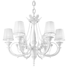 ΚΛΑΣΙΚΆ ΦΩΤΙΣΤΙΚΆ < ΙΤΑΛΙΚΆ POSSONI >   WHITE LACQUERED FINISH CHANDELIER WITH SHADES FINISH  022    6XMAX42W E14 - ΚΡΕΜΑΣΤΆ ΦΩΤΙΣΤΙΚΆ