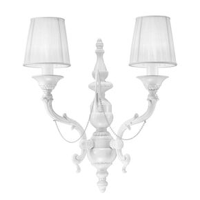 ΚΛΑΣΙΚΆ ΦΩΤΙΣΤΙΚΆ < ΙΤΑΛΙΚΆ POSSONI >   WHITE LACQUERED FINISH WALL LIGHT WITH SHADES FINISH  022    2XMAX42W E14 - ΤΟΊΧΟΥ ΦΩΤΙΣΤΙΚΆ 