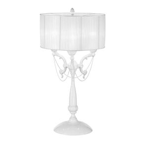ΚΛΑΣΙΚΆ ΦΩΤΙΣΤΙΚΆ < ΙΤΑΛΙΚΆ POSSONI >   WHITE LACQUERED FINISH TABLE LAMP WITH SHADE FINISH  022    3XMAX42W E14 - ΕΠΙΤΡΑΠΈΖΙΑ ΦΩΤΙΣΤΙΚΆ