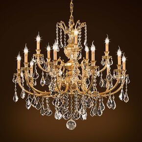 ΚΛΑΣΙΚΆ ΦΩΤΙΣΤΙΚΆ < ΙΤΑΛΙΚΆ POSSONI >   FRENCH GOLD FINISH CHANDELIER WITH PENDELOQUES SCHOELER CRYSTAL FINISH  002    15XMAX42W E14 - ΚΡΕΜΑΣΤΆ ΦΩΤΙΣΤΙΚΆ