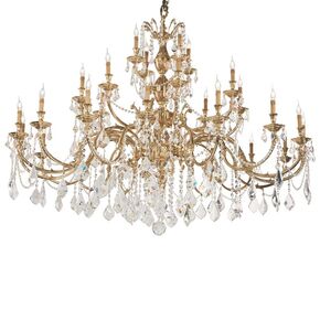 ΚΛΑΣΙΚΆ ΦΩΤΙΣΤΙΚΆ < ΙΤΑΛΙΚΆ POSSONI >   FRENCH GOLD FINISH CHANDELIER WITH PENDELOQUES SCHOELER CRYSTAL FINISH  002    28XMAX42W E14 - ΚΡΕΜΑΣΤΆ ΦΩΤΙΣΤΙΚΆ