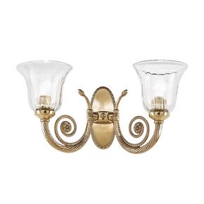 CLASSIC LIGHTING < ITALIAN POSSONI > WALL SCONCES >FRENCH GOLD FINISH WALL LIGHT WITH CLEAR CRYSTAL - WALL LIGHTS