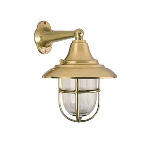 BRASS WATERTIGHT LAMPS > WALL SCONCES > SCANDALS WITH CAST GRID AND HAT - WALL LIGHTS