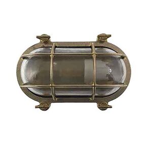 BRASS WATERPROOF LAMPS > WALL TURTLES > OVAL TURTLE 4 BUTTERFLIES CLEAR GLASS - WATERPROOF LIGHTS (TURTLES)