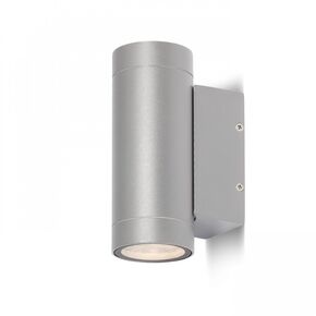 MIZZI II  ΓΚΡΙ ΑΣΗΜΊ  230V LED GU10 2X8W IP54 - ΣΠΟΤ ΤΟΊΧΟΥ