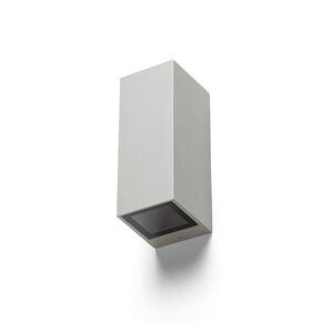 DESMOND II ΕΠΙΤΟΊΧΙΟΣ ΓΚΡΙ ΑΣΗΜΊ 230V GU10 2X35W IP44 - ΤΟΊΧΟΥ ΦΩΤΙΣΤΙΚΆ 