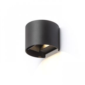 TITO R DIMM ΕΠΙΤΟΊΧΙΟΣ ΜΑΎΡΟ 230V LED 2X3W IP65 3000K - ΤΟΊΧΟΥ ΦΩΤΙΣΤΙΚΆ 