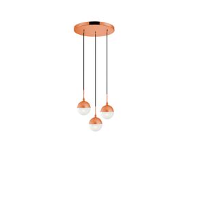 01132 ROUND 3-LIGHTS COPPER - MODERN LIGHTING