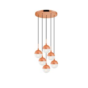 01132 ROUND 6-LIGHTS COPPER - MODERN LIGHTING