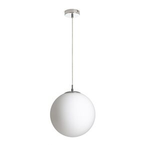 LUNA 30 PENDANT GLASS OPAL/CHROME 230V LED E27 15W - PENDANT LIGHTS