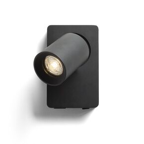 VOLTERA USB ΕΠΙΤΟΊΧΙΟΣ ΜΑΎΡΟ  230V LED GU10 9W - ΣΠΟΤ ΤΟΊΧΟΥ