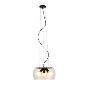 AMANDA ΚΡΕΜΑΣΤΌ ΜΑΎΡΟ ΜΑΤ ΚΑΘΑΡΌ ΓΥΑΛΊ 230V LED E27 3X15W - PENDANT LIGHTS