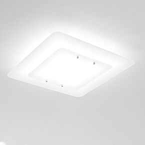MODERN LIGHTING < ITALIAN SELENE > CEILING LAMPS > CEILING LAMP CEILING LAMP 32X32 CM THE BOTTOM IS GLASS, WHILE THE TOP IS AVAILABLE IN BOTH WHITE AND ORANGE ACRYLIC GLASS OR STEEL WITH GOLD OR SILVER FOIL. - CEILING LIGHTS