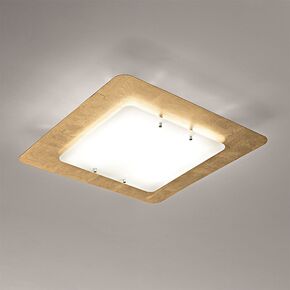 MODERN LIGHTING < ITALIAN SELENE > CEILING LAMPS > CEILING LAMP 60X60 CM THE BOTTOM IS GLASS, WHILE THE TOP IS AVAILABLE IN BOTH WHITE AND ORANGE ACRYLIC GLASS OR STEEL WITH GOLD OR SILVER FOIL. - CEILING LIGHTS