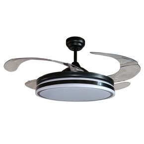 ΜΟΝΤΈΡΝΑ ΦΩΤΙΣΤΙΚΆ ΜΊΝΙΜΑΛ > ΟΡΟΦΉΣ >  CEILING FAN LIGHTING CODE: 01420 BLACK DIAMETER: 107 CM HEIGHT: 38,2 CM BASE DIAMETER: 13 CM - ΑΝΕΜΙΣΤΉΡΕΣ