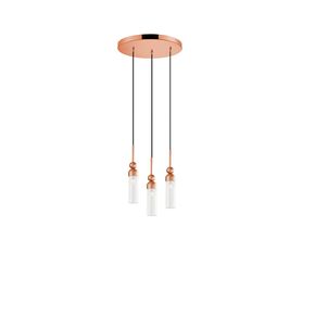 01480 ROUND 3-LIGHTS COPPER - MODERN LIGHTING