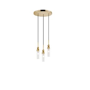01480 ROUND 3-LIGHTS GOLD - MODERN LIGHTING