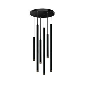 09710 ROUND SEXTUPLE LONG BLACK - MODERN LIGHTING