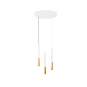 09711 ROUND 3-LIGHTS WHITE/GOLD - MODERN LIGHTING