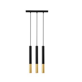 09711 BAR 3-LIGHTS BLACK/GOLD - MODERN LIGHTING