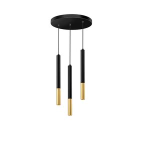 09711 ROUND 3-LIGHTS BLACK/COPPER - MODERN LIGHTING