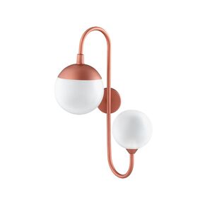 INTERIOR > MODERN MINIMAL LIGHTING > WALL SCONCES > WALL LAMP 2 LIGHTS WIDTH 30 CM HEIGHT 50 CM 01139-17 METAL, GLASS G9, LED BALL DIAMETER 15 & 12 CM - WALL LIGHTS