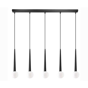 01392 BAR 5-LIGHTS BLACK - PENDANT LIGHTS