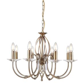 AEGEAN 8 LIGHT CHANDELIER - AGED BRASS ELSTEAD LIGHTING - PENDANT LIGHTS