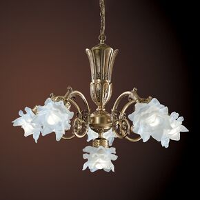 ΚΛΑΣΙΚΆ ΦΩΤΙΣΤΙΚΆ < ΙΤΑΛΙΚΆ POSSONI >   ANTIQUE BRASS FINISH CHANDELIER WITH GLASS - PRODUCTS WITHOUT CATEGORY