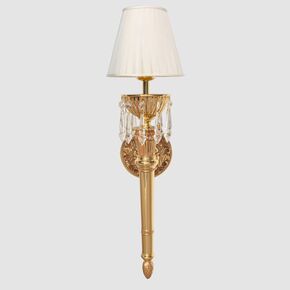GOLD PLATED FINISH WALL L.W/PLATED ORGANZA SHADE AND SCH.CRYSTAL - ΚΛΑΣΙΚΆ ΦΩΤΙΣΤΙΚΆ
