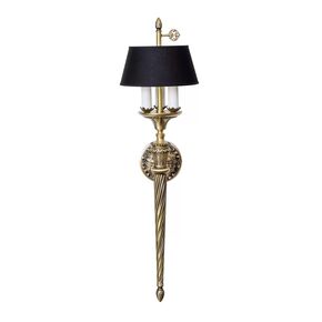 ANTIQUE BRASS FINISH WALL LIGHT WITH BLACK SHADE 3XMAX 42W E14  L.23-H.65-SP.25 CM - ΚΛΑΣΙΚΆ ΦΩΤΙΣΤΙΚΆ