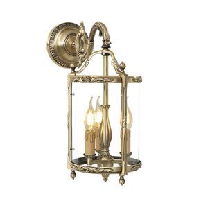 ANTIQUE BRASS FINISH WALL LIGHT WITH GLASS - CLASSIC LIGHTING