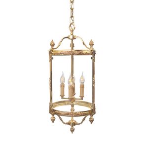 ANTIQUE BRASS FINISH LANTERN WITH GLASS 4XMAX 42W E14   DIAM.34-H.75 CM - CLASSIC LIGHTING