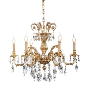 SHADED GOLD PLATED FINISH CHANDELIER WITH SCHOELER CRYSTAL 6XMAX42W E14 DIAM.76-H.64 CM - ΚΛΑΣΙΚΆ ΦΩΤΙΣΤΙΚΆ