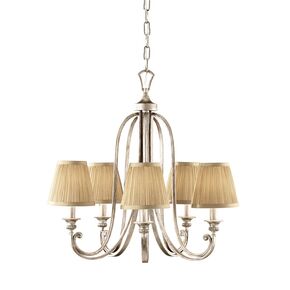 ABBEY 5 LIGHT CHANDELIER - SILVER SAND FEISS - PENDANT LIGHTS
