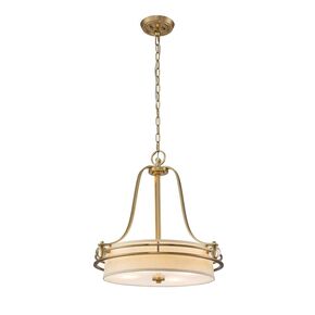 GOTHAM 4 LIGHT PENDANT - BRUSHED BRASS QUOIZEL GENERAL 2 YEAR GUARANTEE - ΚΡΕΜΑΣΤΆ ΦΩΤΙΣΤΙΚΆ